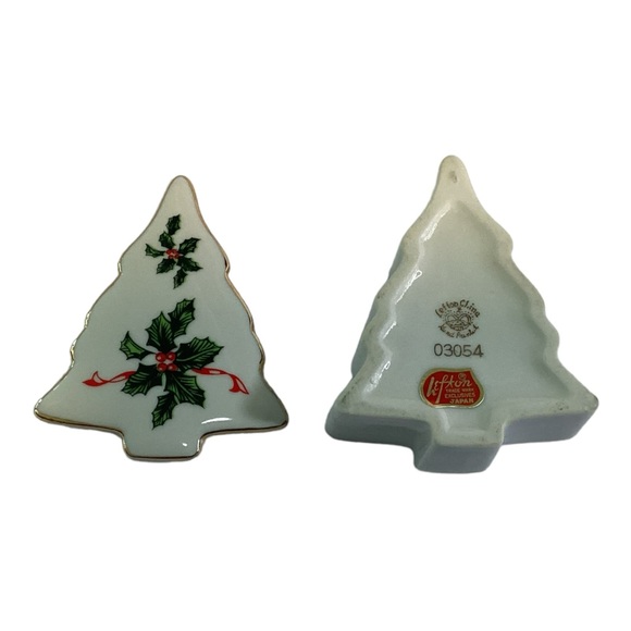 Lefton Christmas Holly Trinket Box Gold Edged 3.25in - Picture 5 of 5